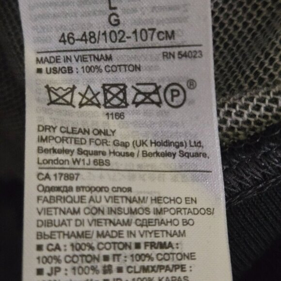 Banana Republic Two Tone Pique BirdsEye Baseball Jacket Snap Closure Size L - Picture 10 of 10